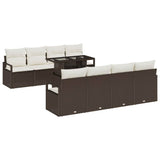 vidaXL Garden Lounge Set with Storage 9 pcs Black Poly Rattan