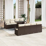 vidaXL Garden Lounge Set with Storage 9 pcs Black Poly Rattan
