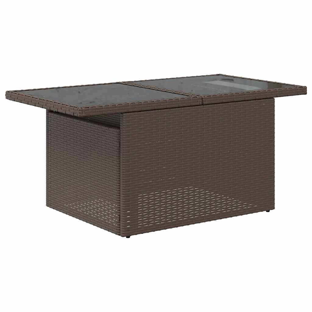 vidaXL Tuinbank Set met kussen met opslag 9 pcs Zwart Poly rattan