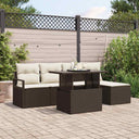 vidaXL Garden Bench Set with Storage 6 pcs Black Poly Rattan