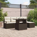 vidaXL Garden Bench Set with Storage 6 pcs Black Poly Rattan