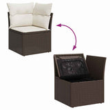 vidaXL Tuinbank Set met opslag 5 pcs Zwart Poly rattan