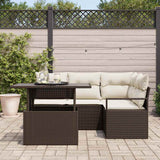 vidaXL Tuinbank Set met opslag 5 pcs Zwart Poly rattan