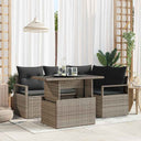 vidaXL Tuinbank Set met opslag 5 pcs Zwart Poly rattan