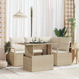 vidaXL Tuinbank Set met opslag 5 pcs Zwart Poly rattan