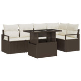 vidaXL Tuinbank Set met opslag 6 pcs Zwart Poly rattan