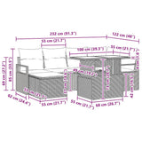 vidaXL Tuinbank Set met opslag 7 pcs Zwart Poly rattan