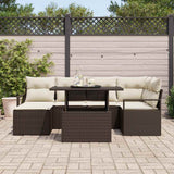vidaXL Tuinbank Set met opslag 7 pcs Zwart Poly rattan