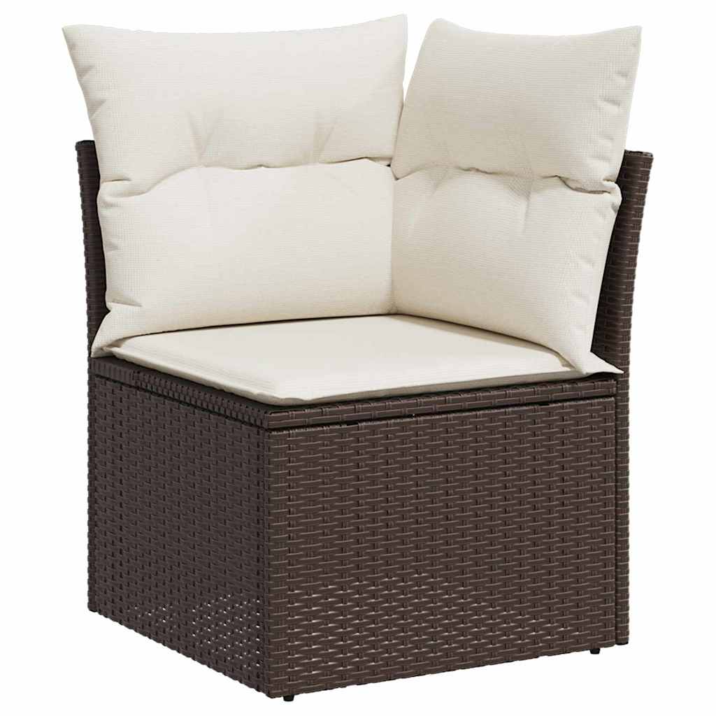 vidaXL Tuinbank Set met opslag 7 pcs Zwart Poly rattan