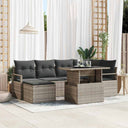 vidaXL Tuinbank Set met opslag 7 pcs Zwart Poly rattan
