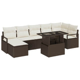 vidaXL Tuinbank Set met opslag 8 pcs Zwart Poly rattan