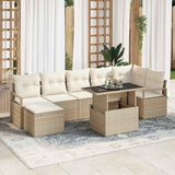 vidaXL Tuinbank Set met opslag 8 pcs Zwart Poly rattan