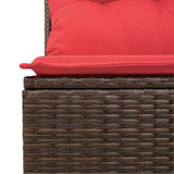 vidaXL Garden Sofa Set with Storage 8 pcs Brown Poly Rattan