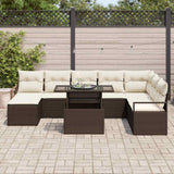 vidaXL Tuinbank Set met opslag 9 pcs Zwart Poly rattan