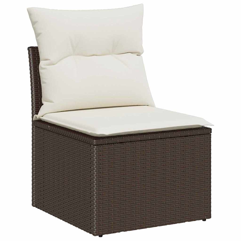 vidaXL Tuinbank Set met opslag 9 pcs Zwart Poly rattan