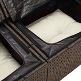 vidaXL Tuinbank Set met opslag 9 pcs Zwart Poly rattan