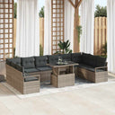vidaXL Tuinbank Set met kussen met opslag 11 pcs Zwart poly rattan