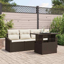 vidaXL Tuinbank Set met opslag 5 pcs Zwart Poly rattan