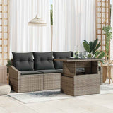 vidaXL Tuinbank Set met opslag 5 pcs Zwart Poly rattan