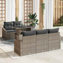 vidaXL Tuinbank Set met opslag 6 pcs Zwart Poly rattan