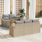 vidaXL Tuinbank Set met opslag 6 pcs Zwart Poly rattan