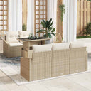 vidaXL Tuinbank Set met opslag 6 pcs Zwart Poly rattan