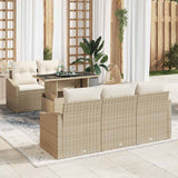 vidaXL Tuinbank Set met opslag 6 pcs Zwart Poly rattan
