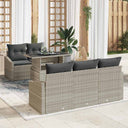 vidaXL Tuinbank Set met opslag 6 pcs Zwart Poly rattan