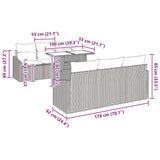 vidaXL Tuinbank Set met kussen met opslag 7 pcs Zwart poly rattan