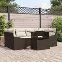 vidaXL Tuinbank Set met opslag 7 pcs Zwart Poly rattan