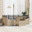 vidaXL Tuinbank Set met opslag 7 pcs Zwart Poly rattan