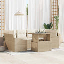 vidaXL Tuinbank Set met opslag 7 pcs Zwart Poly rattan