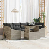 vidaXL Tuinbank Set met opslag 7 pcs Zwart Poly rattan