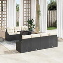 vidaXL Tuinbank Set met kussen met opslag 8 pcs Zwart poly rattan