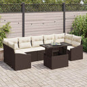 vidaXL Tuinbank Set met opslag 8 pcs Zwart Poly rattan