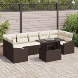 vidaXL Tuinbank Set met opslag 8 pcs Zwart Poly rattan