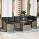 vidaXL Tuinbank Set met opslag 8 pcs Zwart Poly rattan