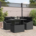 vidaXL Tuinbank Set met kussen met opslag 5 pcs Zwart en Crème