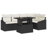 vidaXL Garden Sofa Set with Cushion and Storage 6 pcs Black and Cream