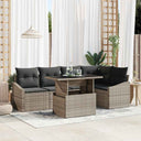 vidaXL Garden Sofa Set with Cushion and Storage 6 pcs Black and Cream