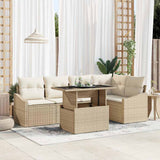 vidaXL Garden Sofa Set with Cushion and Storage 6 pcs Black and Cream