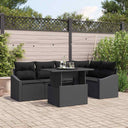 vidaXL Garden Sofa Set with Cushion and Storage 6 pcs Black and Cream