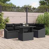 vidaXL Garden Sofa Set with Cushion and Storage 6 pcs Black and Cream