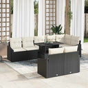 vidaXL Garden Bench Set with Cushion with Storage 9 pcs Black and Cream