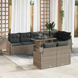 vidaXL Garden Bench Set with Cushion with Storage 9 pcs Black and Cream