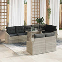 vidaXL Garden Bench Set with Cushion with Storage 9 pcs Black and Cream