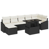 vidaXL Garden Bench Set with Cushion with Storage 8 pcs Black and Cream
