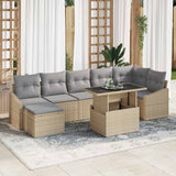 vidaXL Garden Bench Set with Cushion with Storage 8 pcs Black and Cream