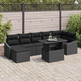 vidaXL Garden Bench Set with Cushion with Storage 8 pcs Black and Cream