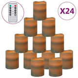 vidaXL Flameless LED Candles with Remote Control 24 pcs Warm White
